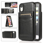 Solid Color PC + TPU Protective Case with Holder & Card Slots, For iPhone XR, For iPhone XS Max, For iPhone 11, For iPhone 11 Pro